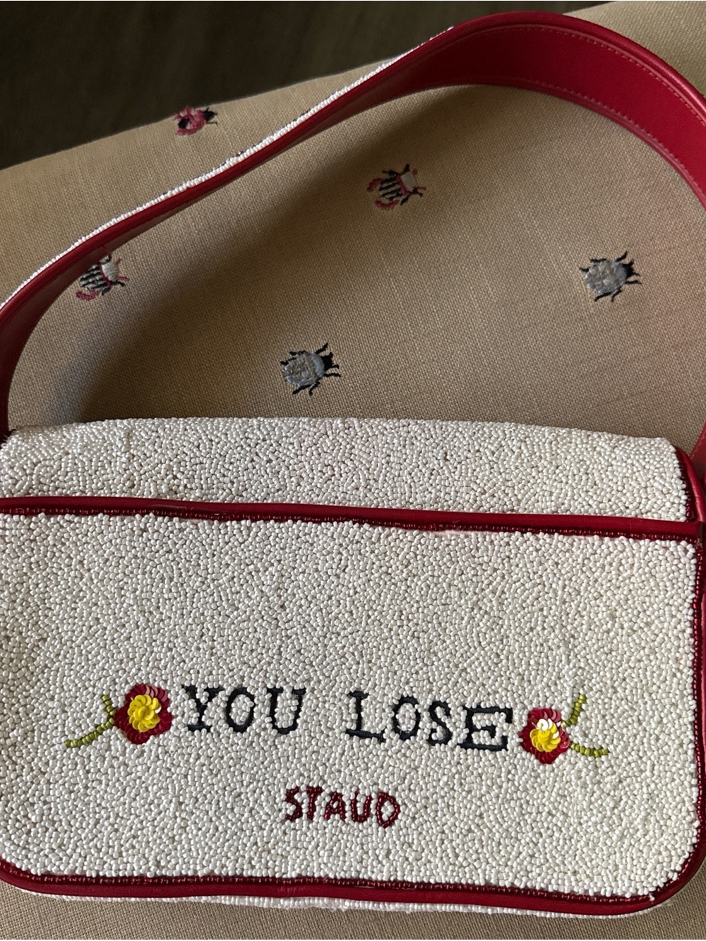 STAUD Tommy Beaded Bag, Derby - Picture 6 of 9